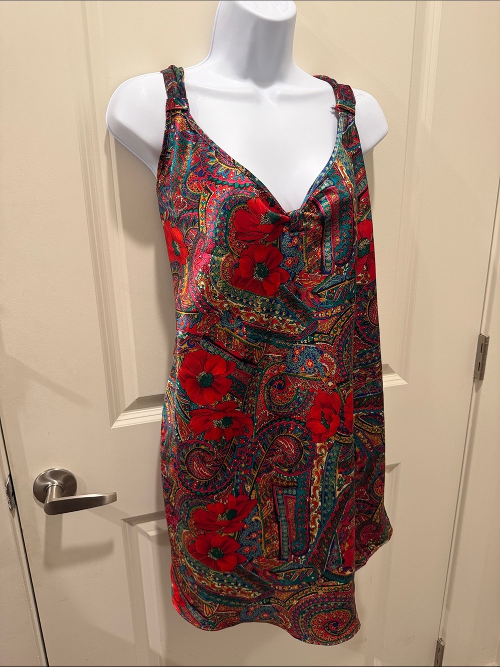 🌺 Vintage Just My Size Sleepwear Paisley Floral Nightgown Poppy Lingerie